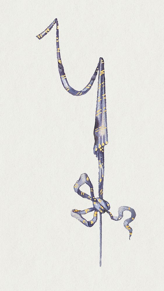 Heraldic fabric ribbon knot medieval ornament