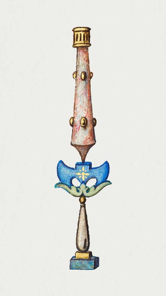 Vintage medieval candle holder ornamental element