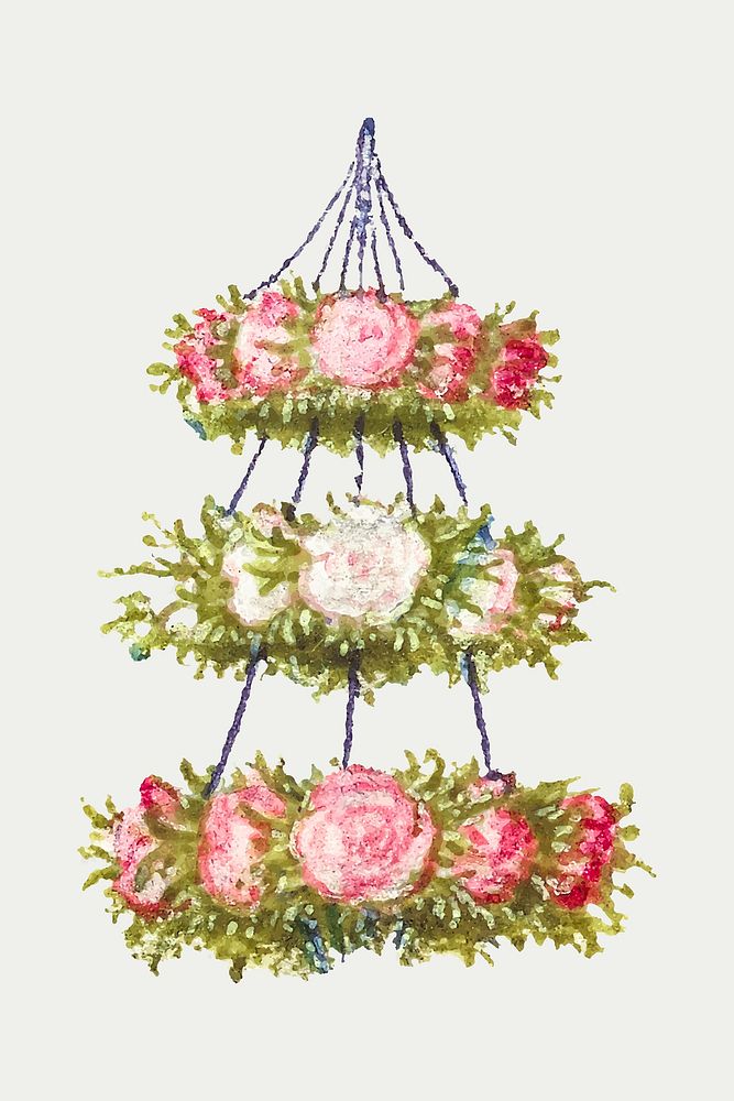 Hanging flower ceiling decorative vector