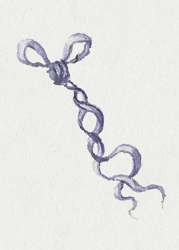 Old vintage blue ribbon knot illustration