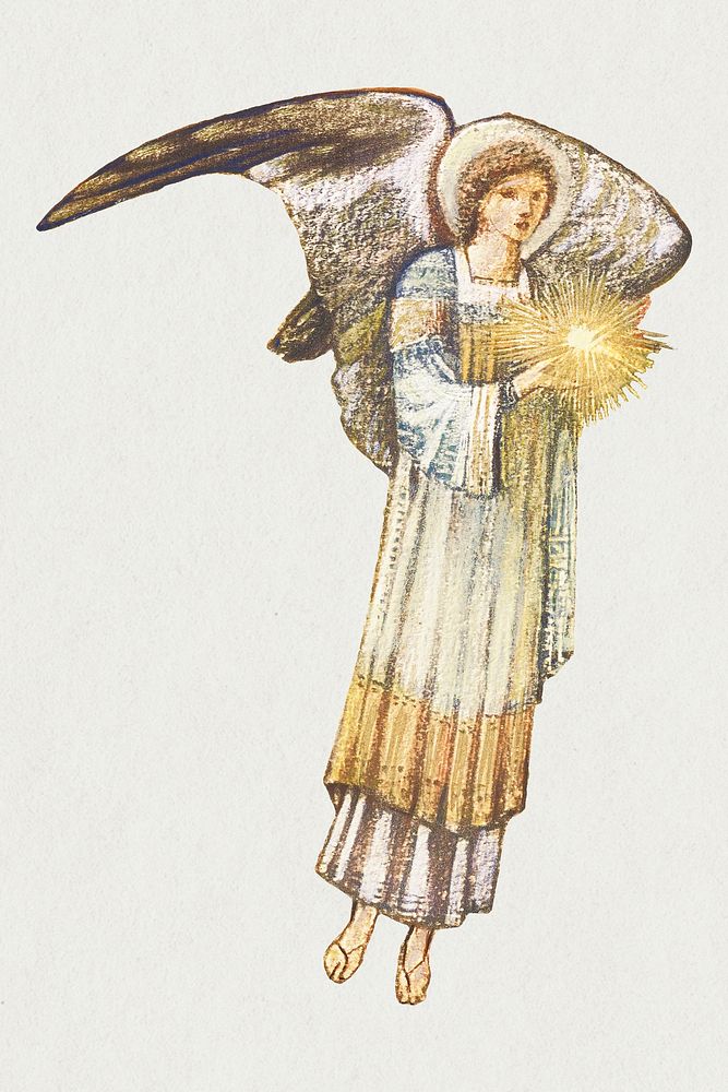 Vintage angel illustration design element