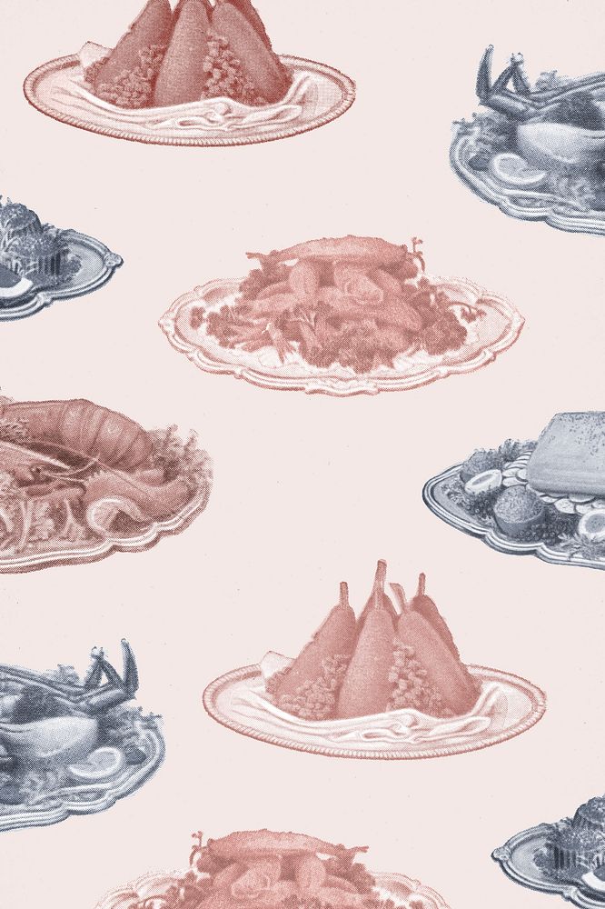 Seafood dishes pattern background