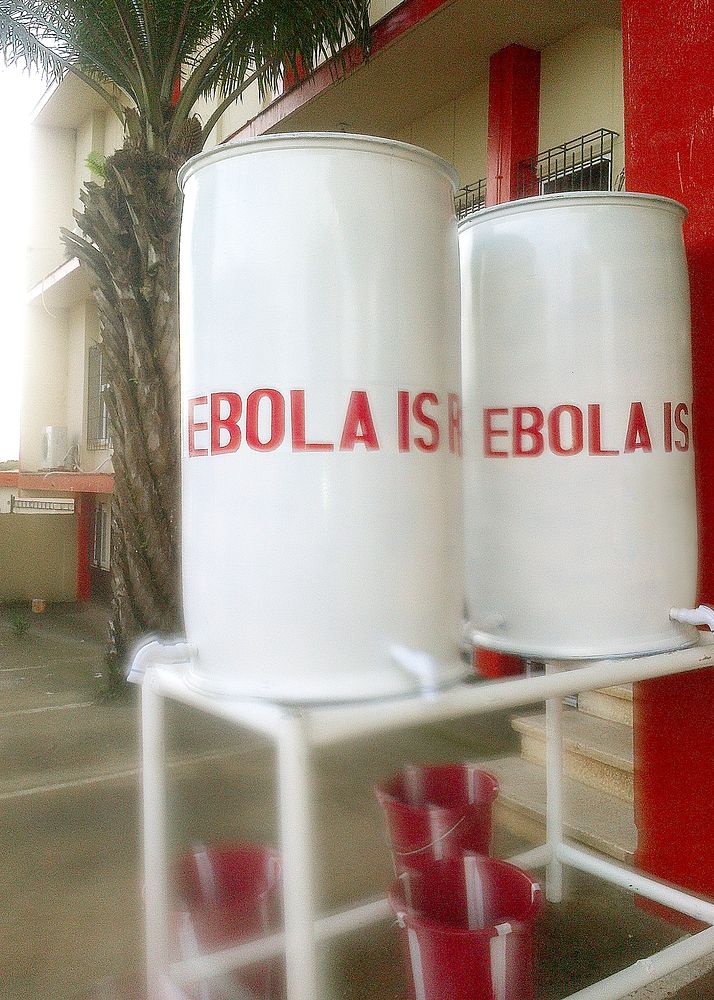 Chlorinated water containers captured West African Ebola outbreak. Original image sourced from US Government department:…