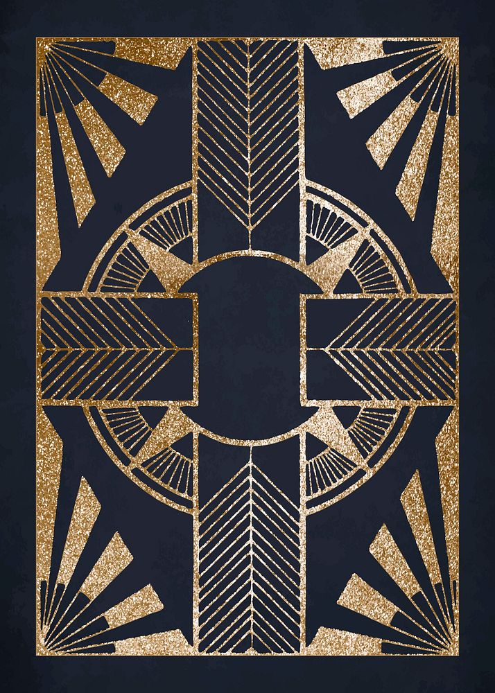 Vintage gatsby gold circle cross pattern vector, remix from artworks by Samuel Jessurun de Mesquita