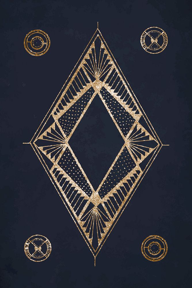 Vintage diamond shape ornament vector art print, remix from artworks by Samuel Jessurun de Mesquita