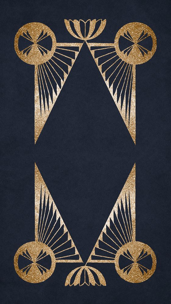 Vintage gold geometric art print, remix from artworks by Samuel Jessurun de Mesquita