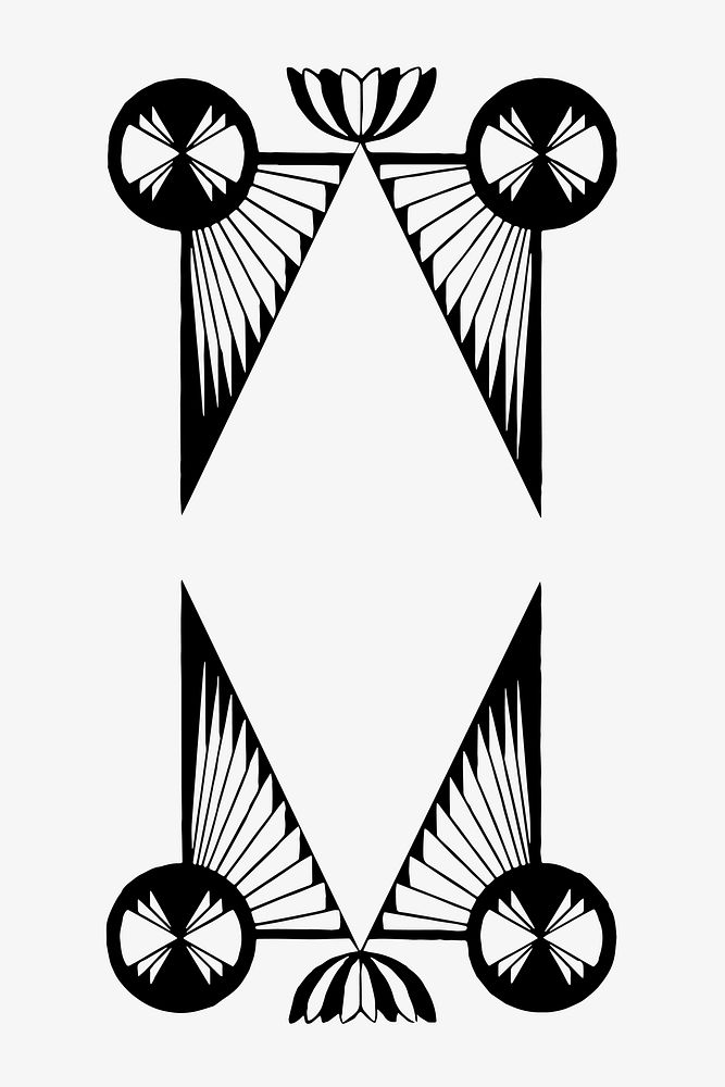 Vintage black geometric vector art print, remix from artworks by Samuel Jessurun de Mesquita