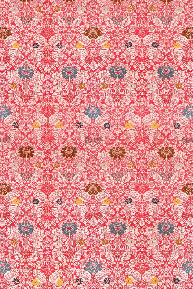 Antique red floral pattern background image