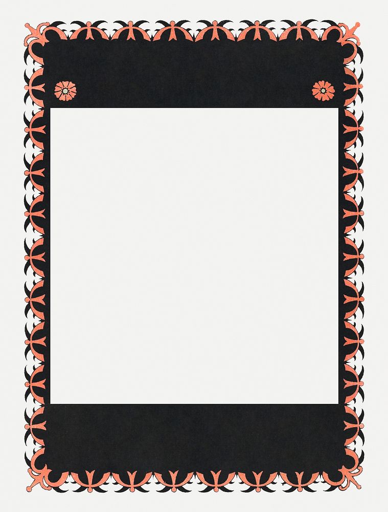 Black Motif frame in vintage pattern, remixed from the artworks by Johann Georg van Caspel