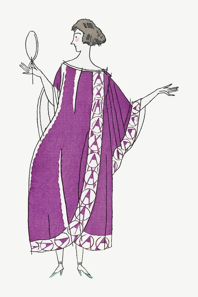 Woman in purple dress vector, remixed from the artworks by Charles Martin