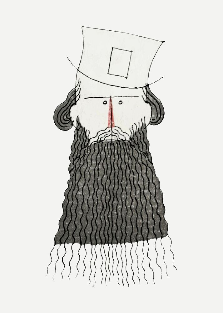 Man with beard illustration vector, remixed from the artworks by Charles Martin