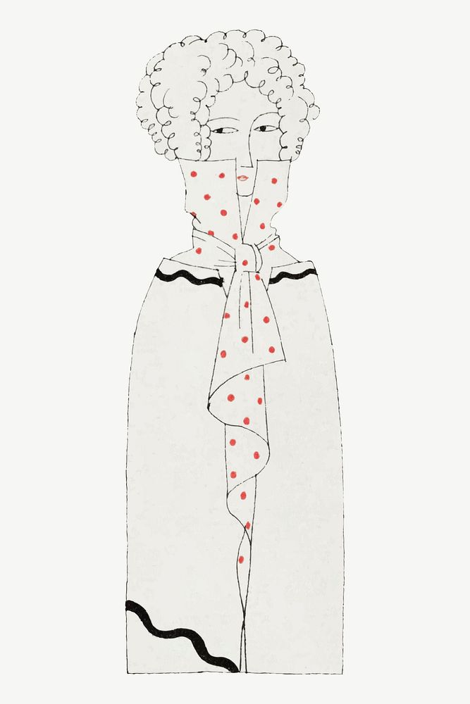 Vintage woman in dress vector, remixed from the artworks by Charles Martin