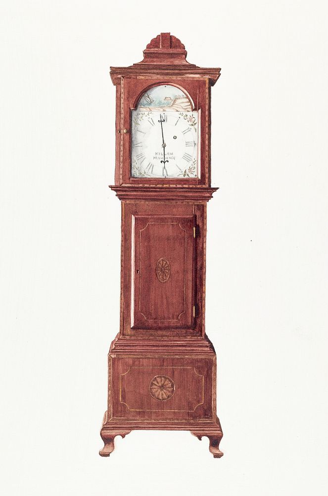 Hall Clock, Miniature (ca.1936) by Albert Gold. Original from The National Gallery of Art. Digitally enhanced by rawpixel.