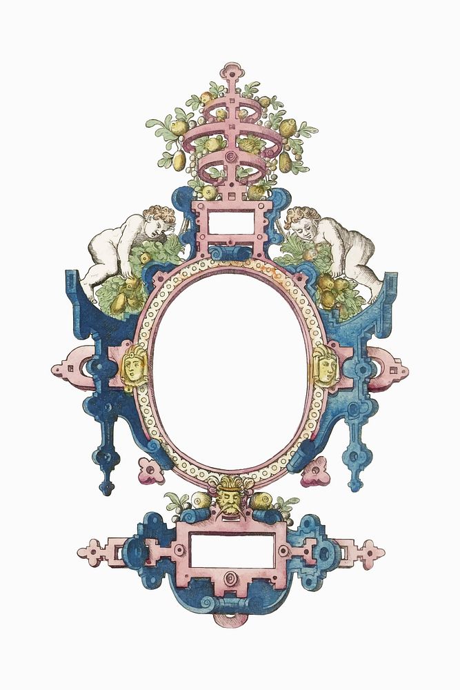 Oval frame illustration vector