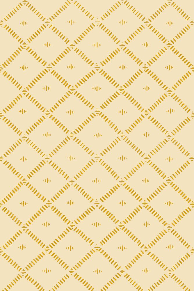 Vintage yellow geometric pattern background vector, featuring public domain artworks