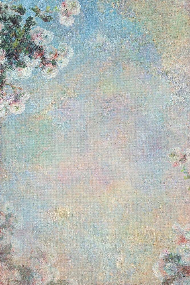 Vintage floral background remixed from the artworks of Claude Monet.