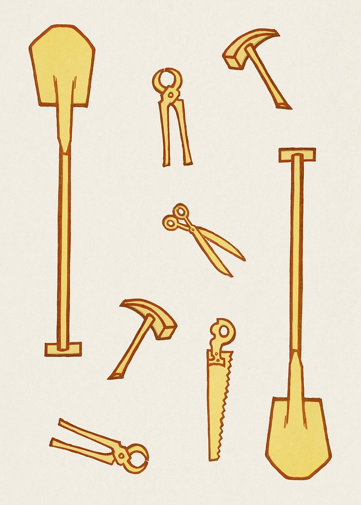 Home tool set, remixed from the artworks of Jan Toorop.