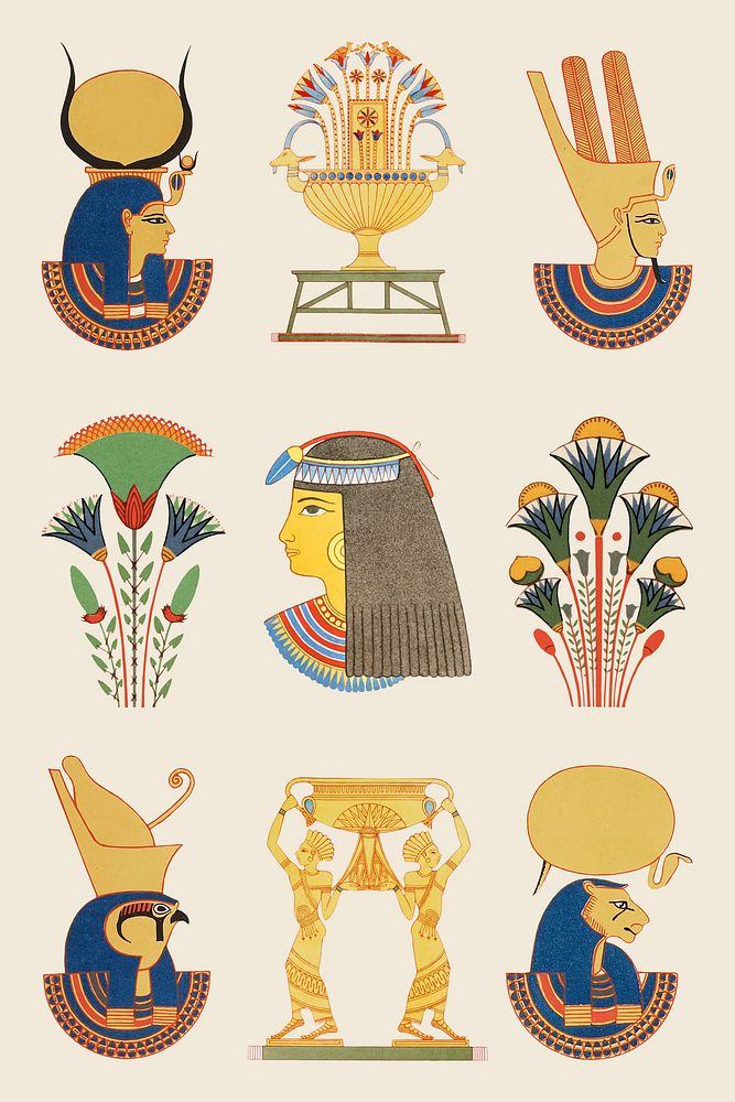 Ancient Egyptian ornamental vector element illustration