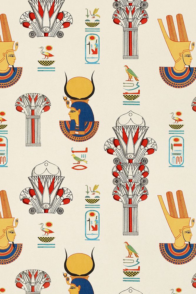 Decorative ancient Egyptian ornament pattern background