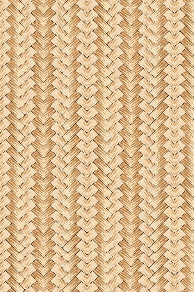 Traditional Japanese bamboo weave pattern vector, remix of artwork by Watanabe Seitei