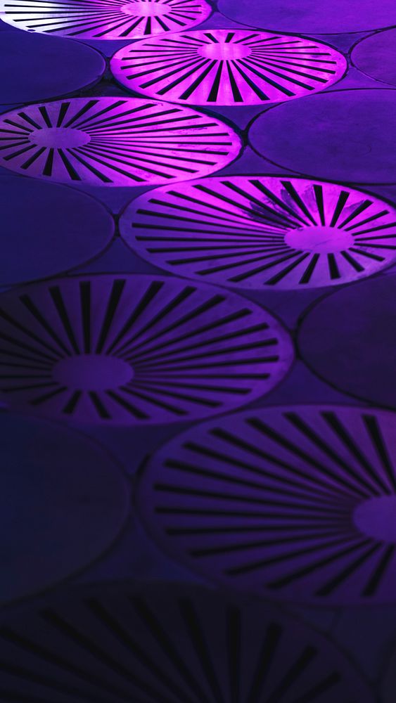 Dark neon pink geometrical patterned tiles mobile wallpaper