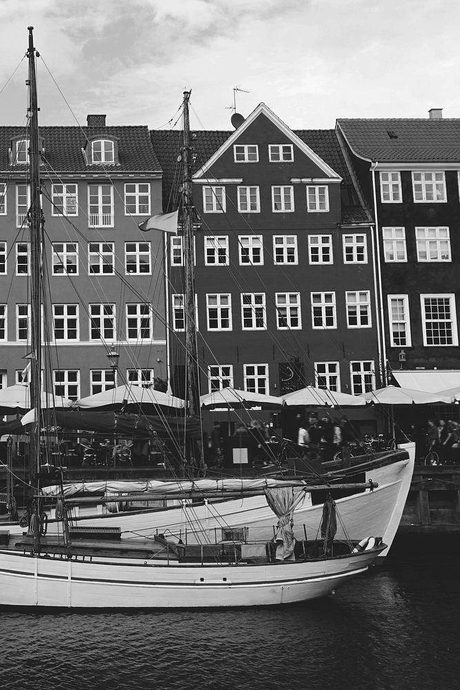 View of Nyhavn district at Copenhagen, Denmark