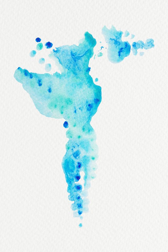 Abstract light blue watercolor splash illustration
