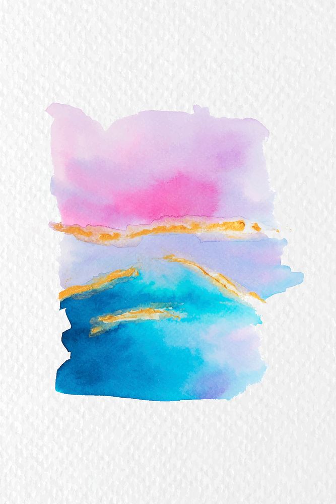 Colorful shimmering watercolor brush strokes vector