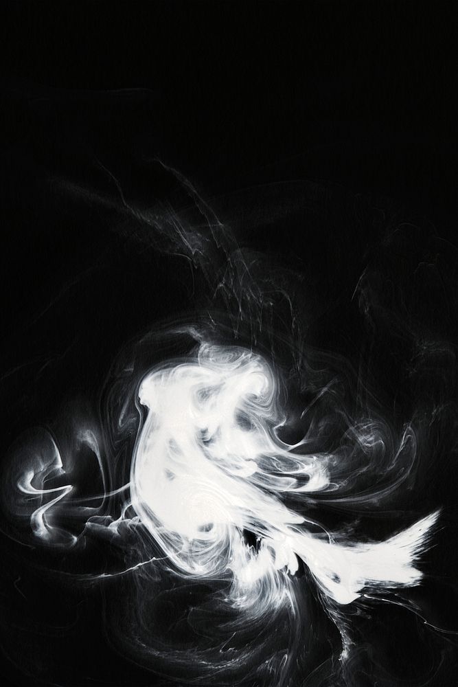 White smoke isolated on black background 