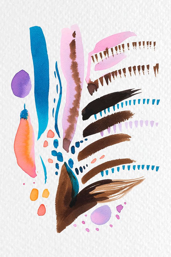 Mixed watercolor brush paint vector