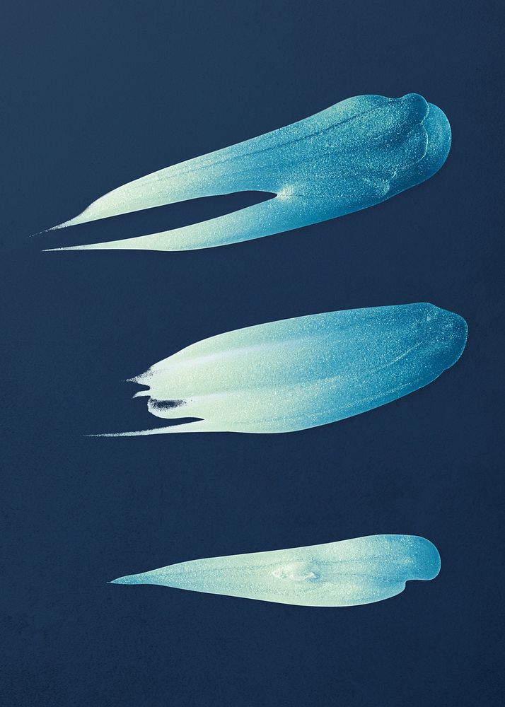Metallic blue brush strokes collection illustration
