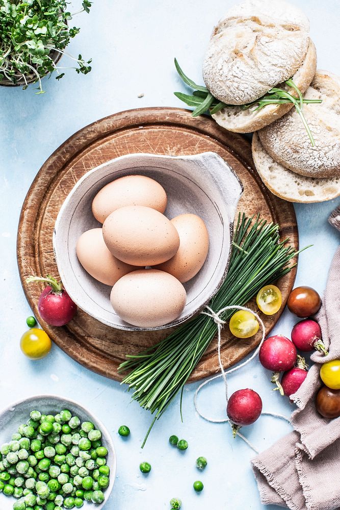 Fresh ingredients on a kitchen table