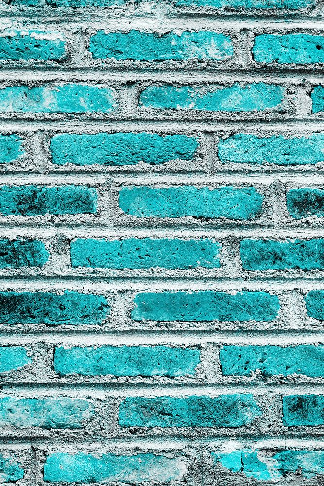Turquoise brick wall textured Background