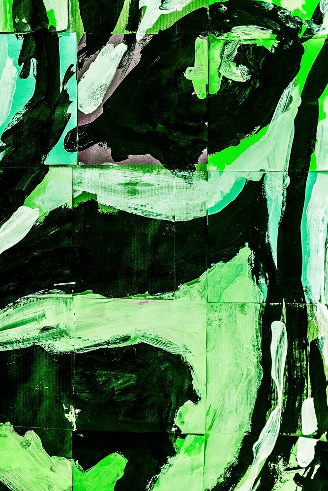 Abstract green paint tiles background