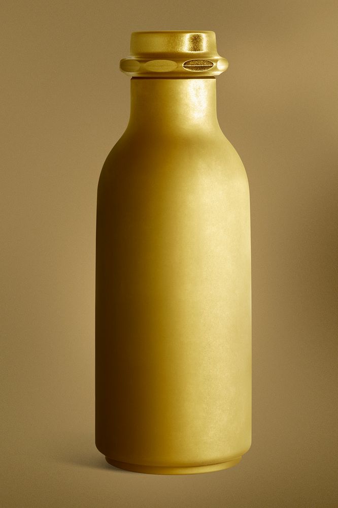 Gold water bottle mockup