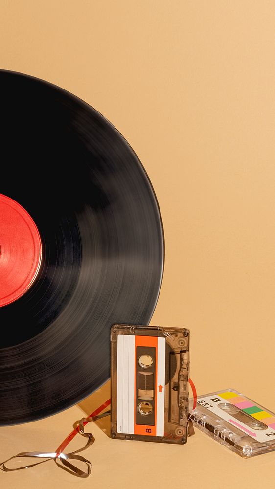 Vinyl record and a cassette tape design resource  