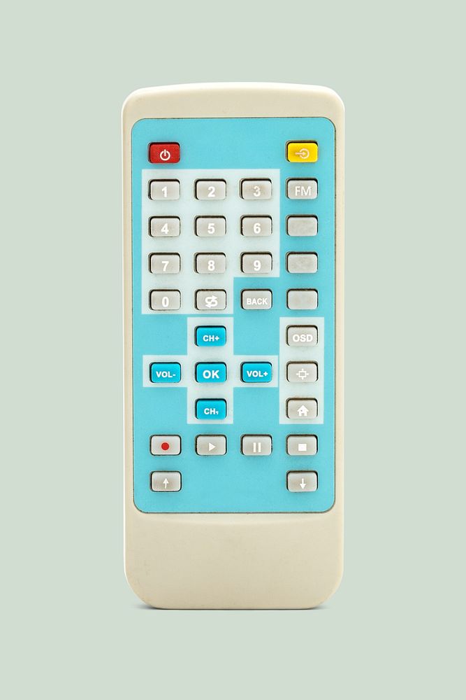Old white television remote control design element