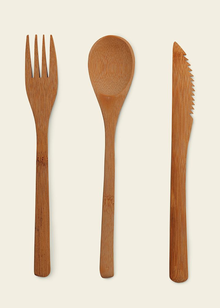 Reusable wooden cutlery set design resources
