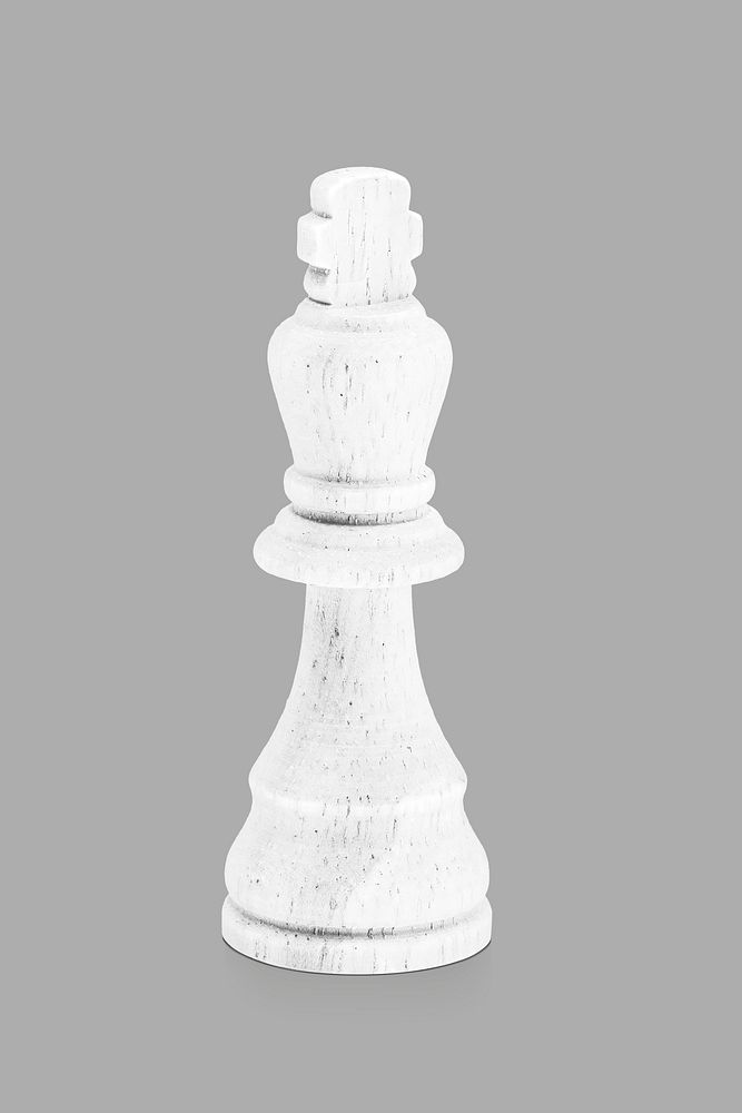 White king chess on white background