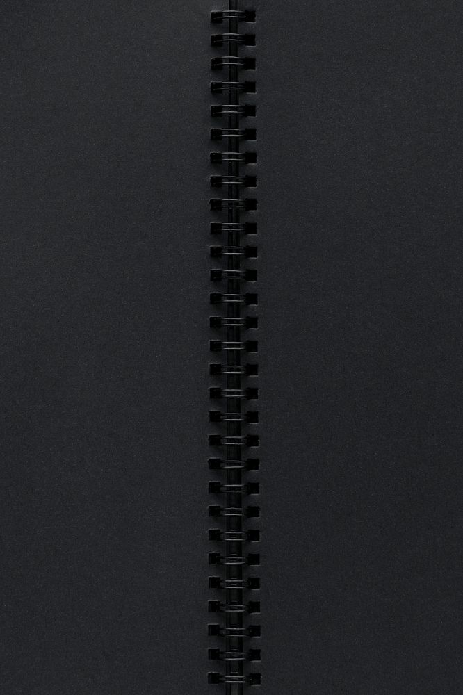 Closeup of black notebook ring loop mockup