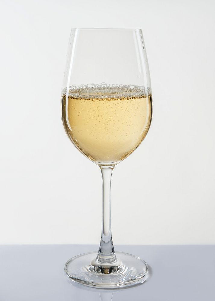 Wine glass filled with white wine