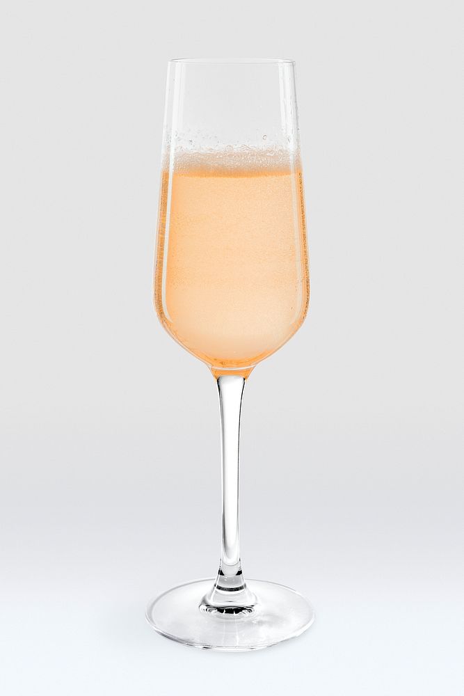 Orange sparkling wine glass mockup