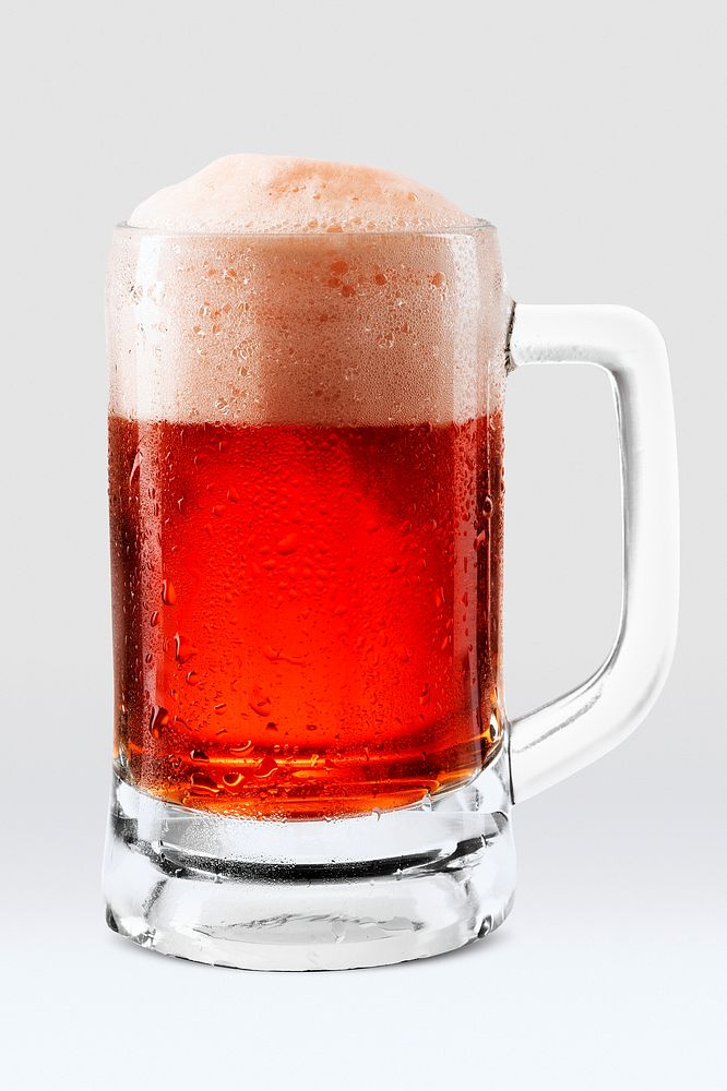 Rose beer with froth mockup in a mug
