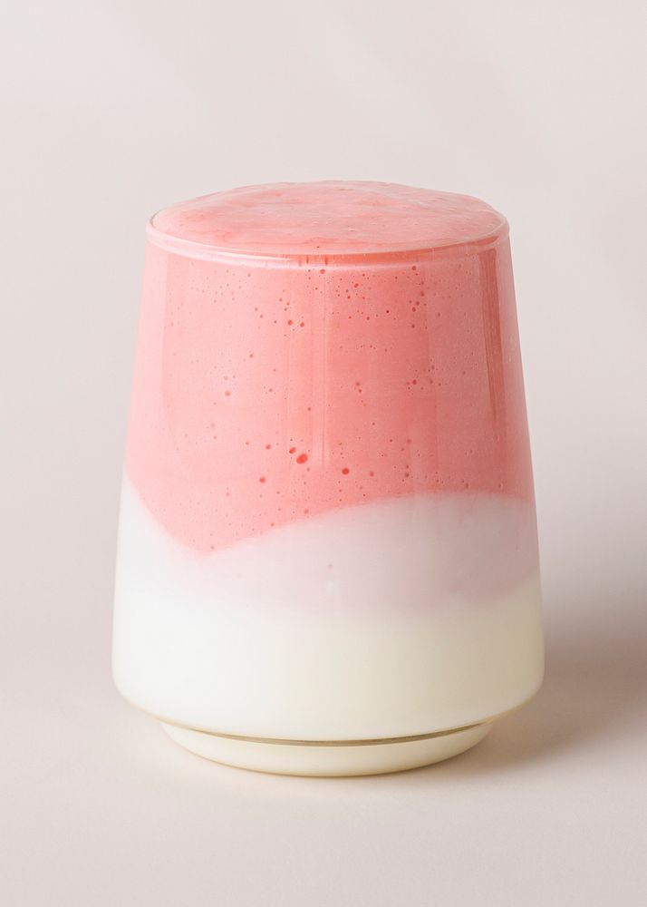 Layered strawberry and yogurt smoothie