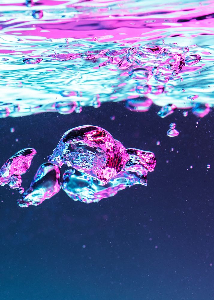 Purple water background with bubbles