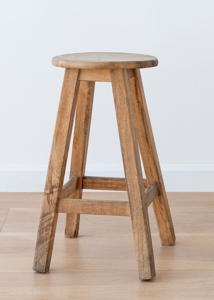 Single stool on a wooden floor