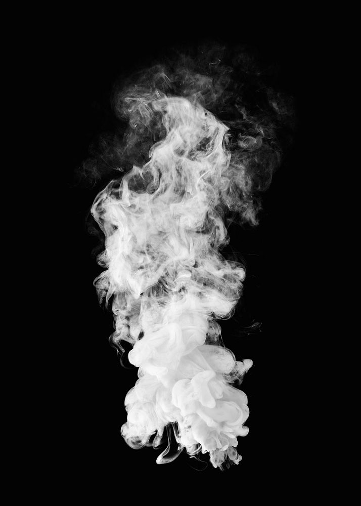 White smoke effect design element on a black background