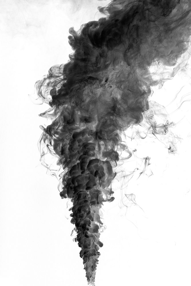 Black smoke effect design element on a white background