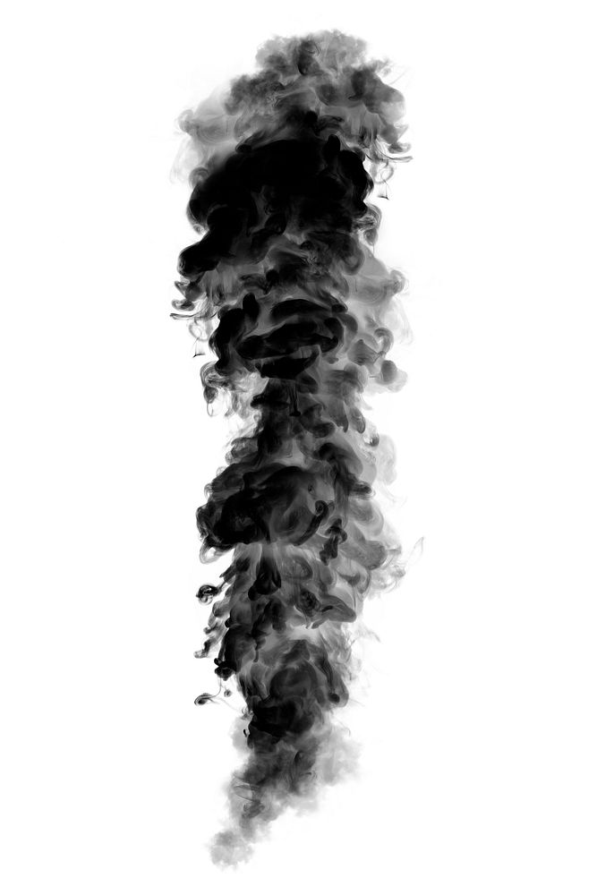 Black smoke effect design element on a white background
