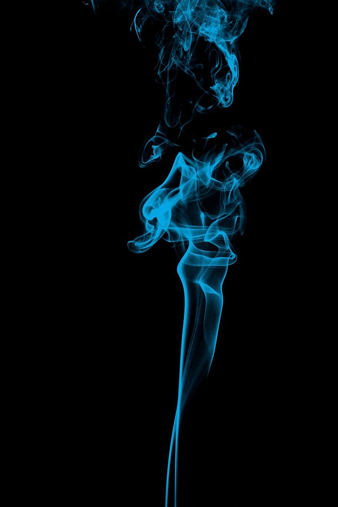 Blue smoke effect design element on a black background